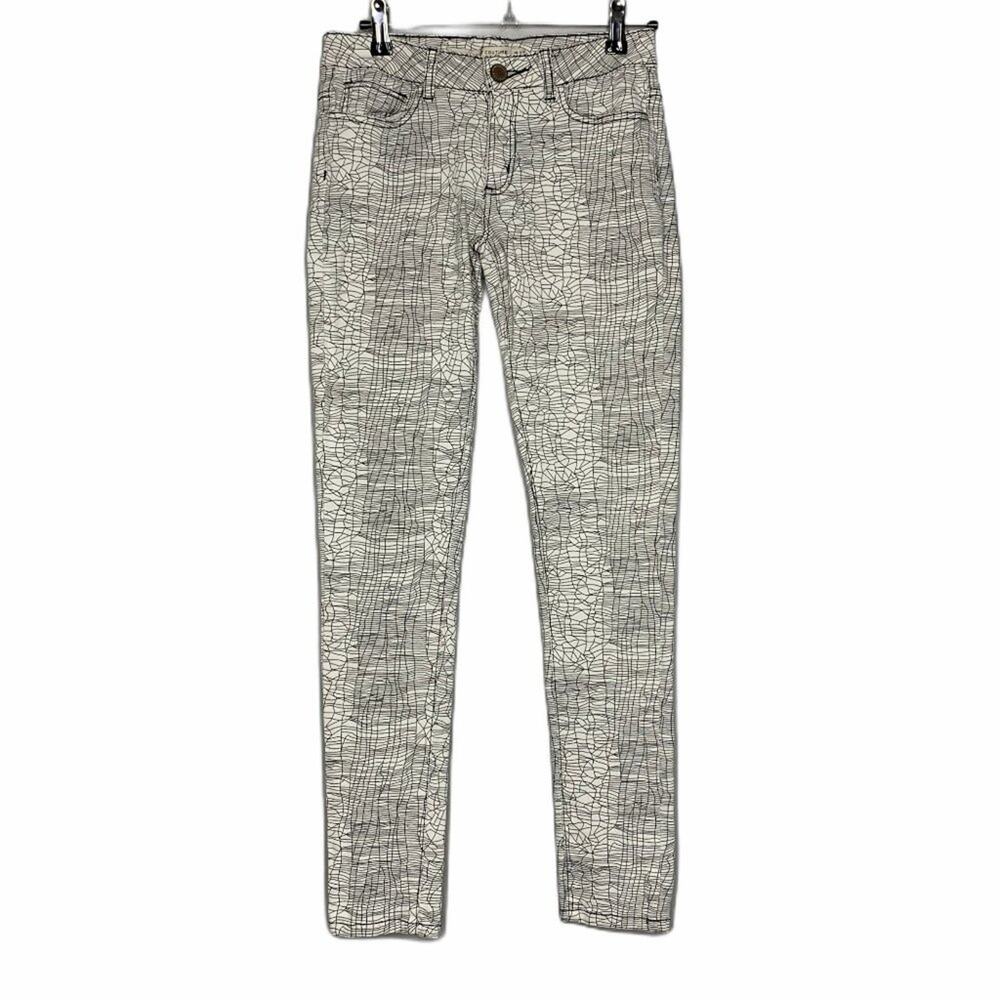Romeo & Juliet Couture Mensa Skinny Rare Low Rise White Crackled Marble Design 2